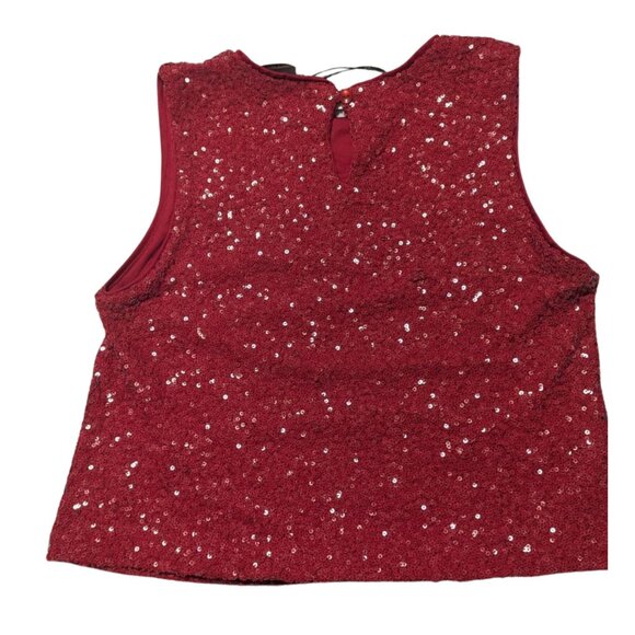 ✨ Cupcakes & Cashmere Red Sequin Crop Top  XS  Holiday / Party Ready ✨ - Picture 3 of 3